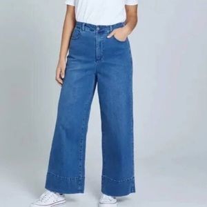 Universal Standard Carrie High Rise Wide Leg Jeans in True Blue
